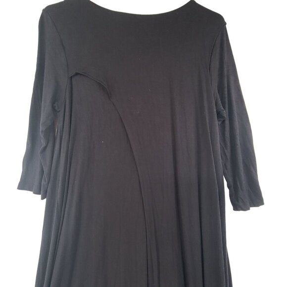 Soft Surroundings Alexandra Dress Womens  M Layered 3/4 Sleeve Black Flowy - Picture 5 of 6